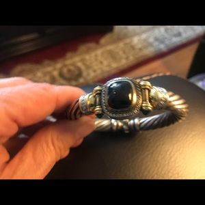 DY onyx and diamond Albion cable bracelet